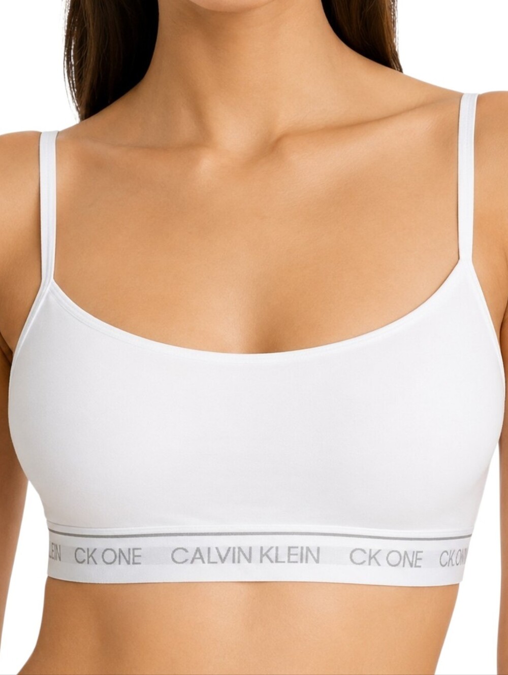 Calvin Klein CK One Bralette Women Large White Cotton